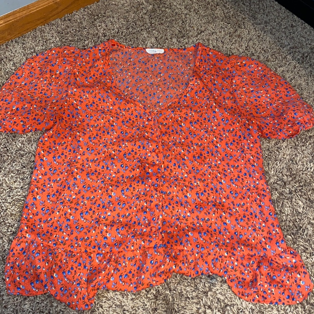 Sienna Sky Punk Floral Satin Top Flowy